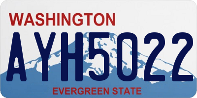 WA license plate AYH5022
