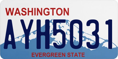 WA license plate AYH5031