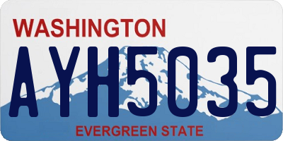 WA license plate AYH5035