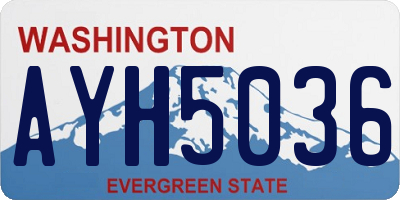 WA license plate AYH5036