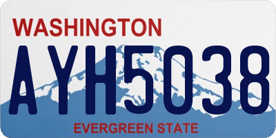 WA license plate AYH5038
