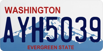 WA license plate AYH5039