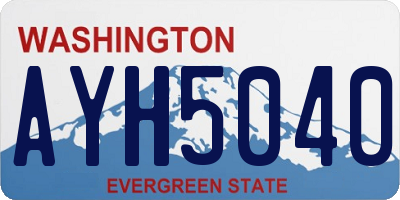 WA license plate AYH5040
