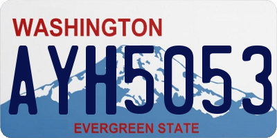 WA license plate AYH5053