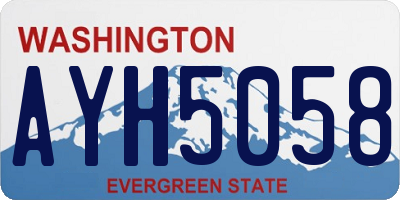 WA license plate AYH5058