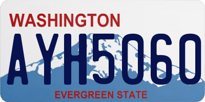 WA license plate AYH5060