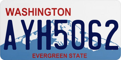 WA license plate AYH5062