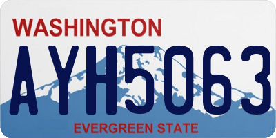 WA license plate AYH5063