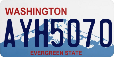 WA license plate AYH5070