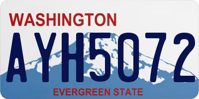 WA license plate AYH5072