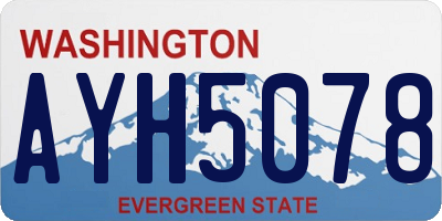 WA license plate AYH5078