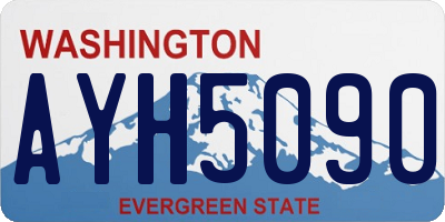 WA license plate AYH5090