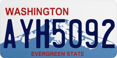 WA license plate AYH5092