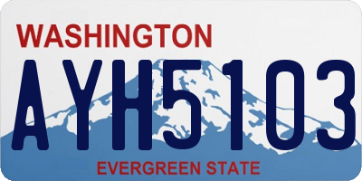 WA license plate AYH5103
