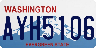 WA license plate AYH5106