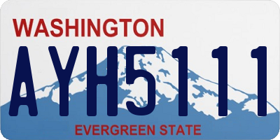 WA license plate AYH5111