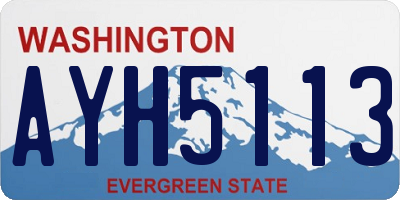 WA license plate AYH5113
