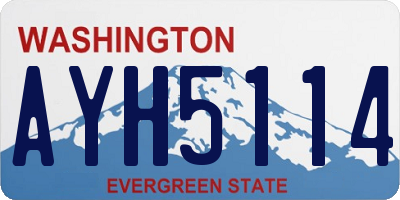WA license plate AYH5114