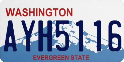 WA license plate AYH5116