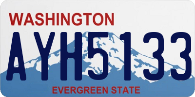 WA license plate AYH5133