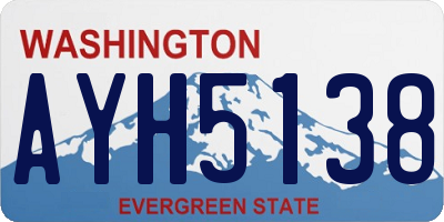 WA license plate AYH5138