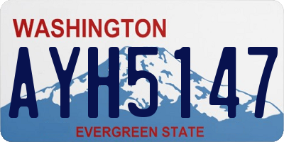 WA license plate AYH5147
