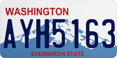 WA license plate AYH5163