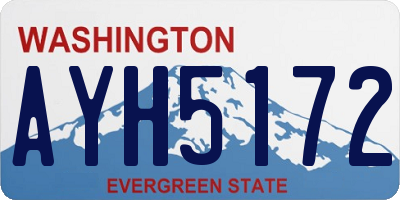 WA license plate AYH5172