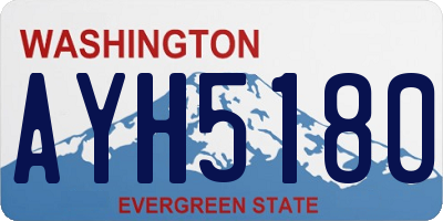 WA license plate AYH5180