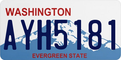WA license plate AYH5181