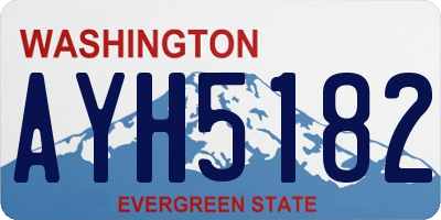WA license plate AYH5182