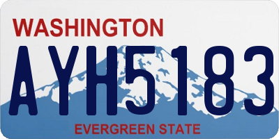 WA license plate AYH5183