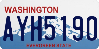 WA license plate AYH5190