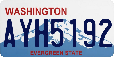 WA license plate AYH5192