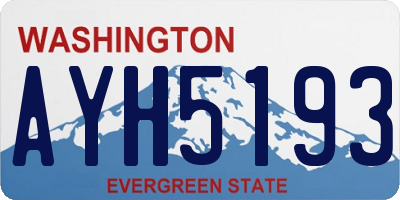WA license plate AYH5193