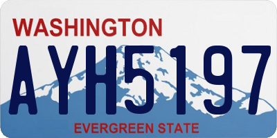 WA license plate AYH5197