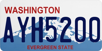WA license plate AYH5200