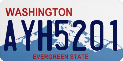 WA license plate AYH5201
