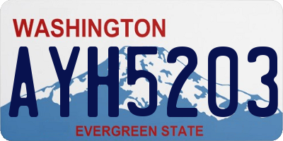 WA license plate AYH5203