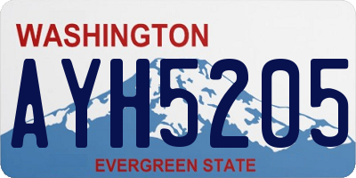 WA license plate AYH5205