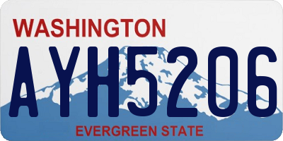 WA license plate AYH5206