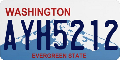 WA license plate AYH5212