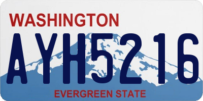 WA license plate AYH5216