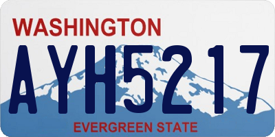 WA license plate AYH5217
