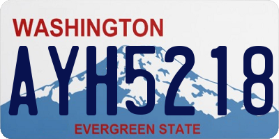 WA license plate AYH5218