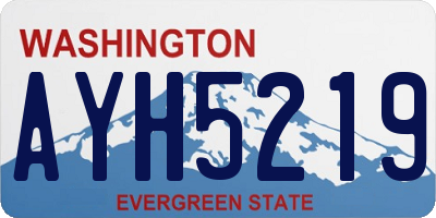 WA license plate AYH5219