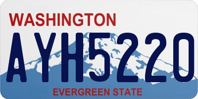 WA license plate AYH5220
