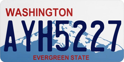 WA license plate AYH5227