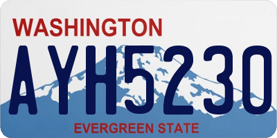 WA license plate AYH5230