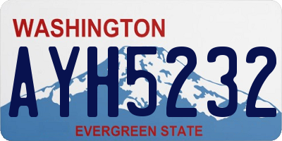 WA license plate AYH5232